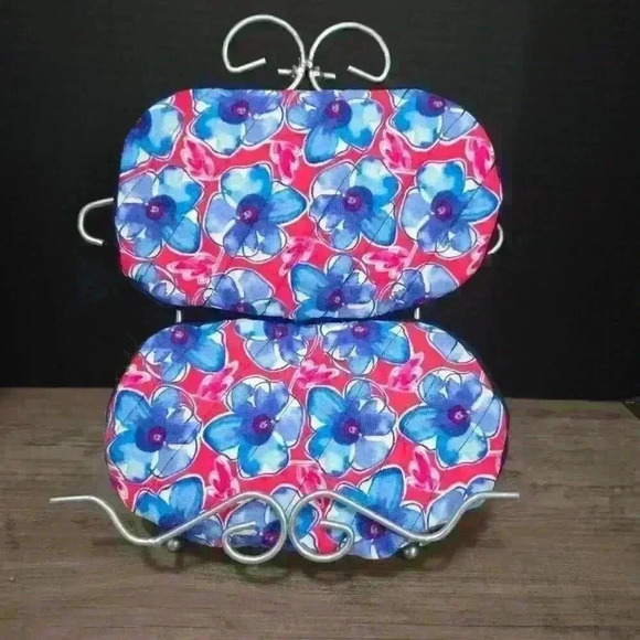 Handmade  Microwave Mitts - Regular Size - Pink and Blue Flowers - Pair - Picture 3 of 4